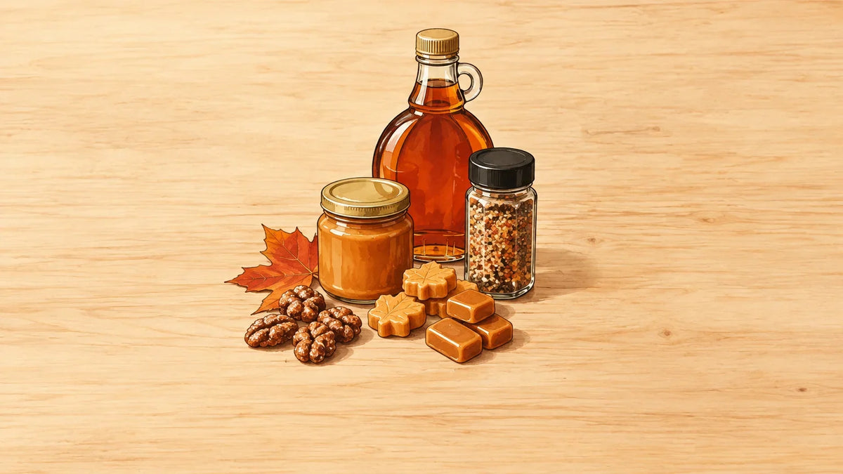 Assortiment de produits gourmands québécois à offrir
