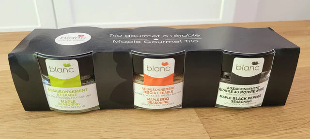 Découvrez Coffret TRIO d'assaisonnements a l'érable