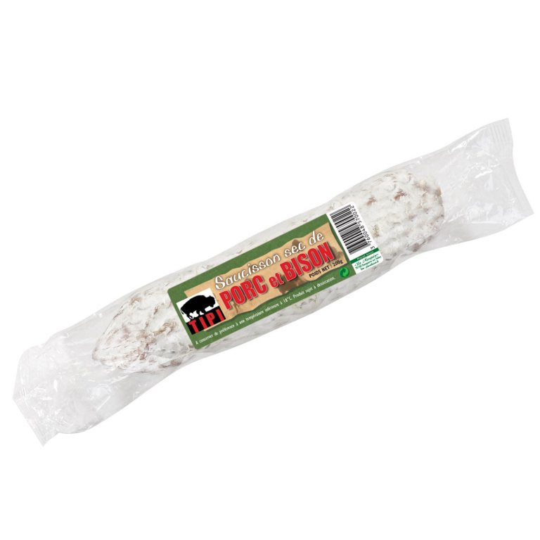 Saucisson sec de porc et de bison