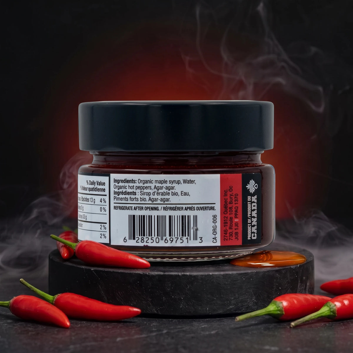 Gelée d'érable bio fumée aux piments forts 100 ml – Virgin Mady