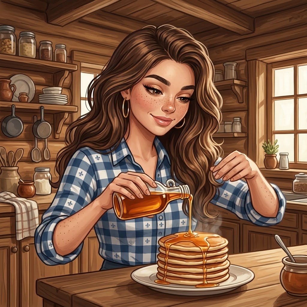 Naya verse du sirop d'érable sur des pancakes