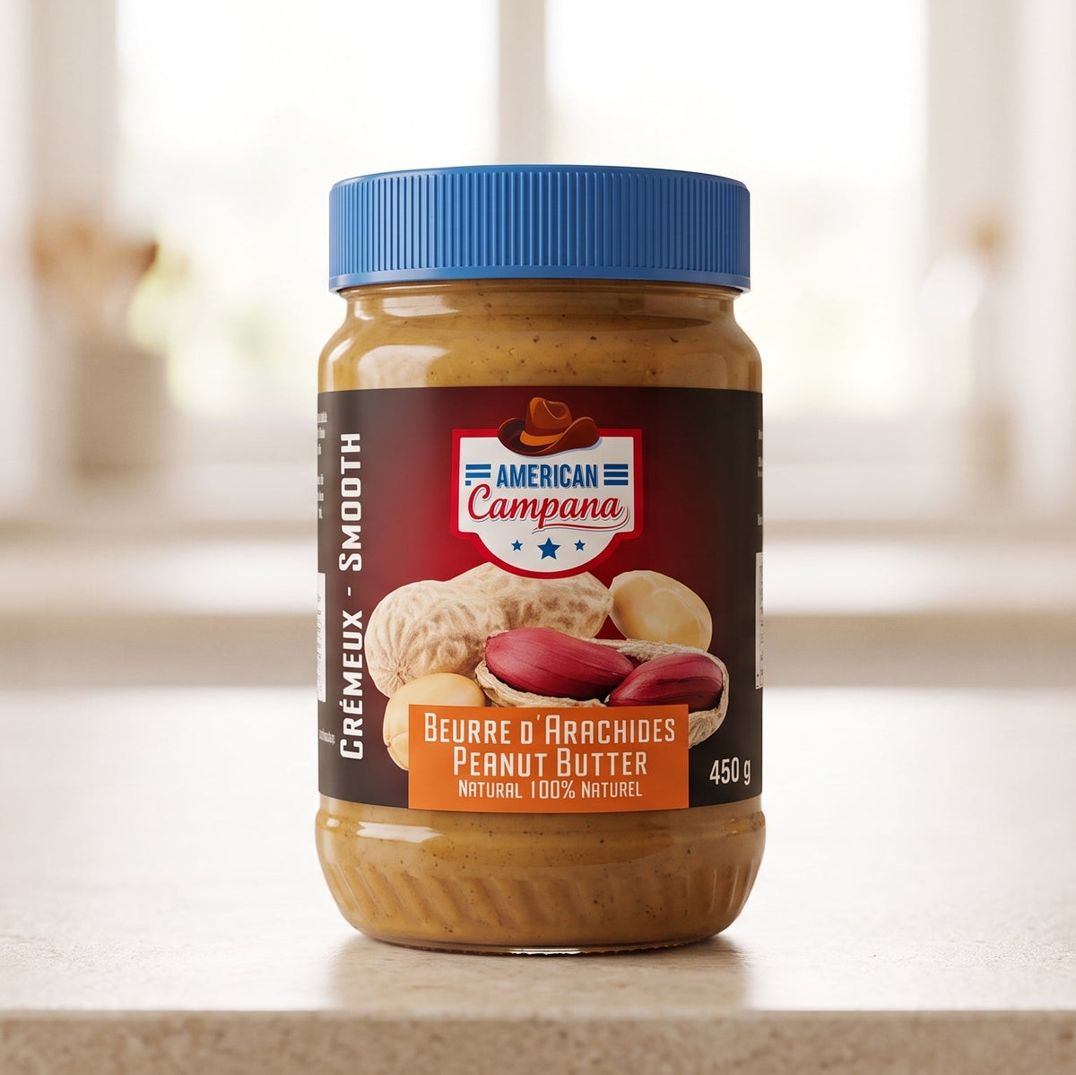 Beurre de cacahuètes crémeux 100 % naturel 450 g – Campana