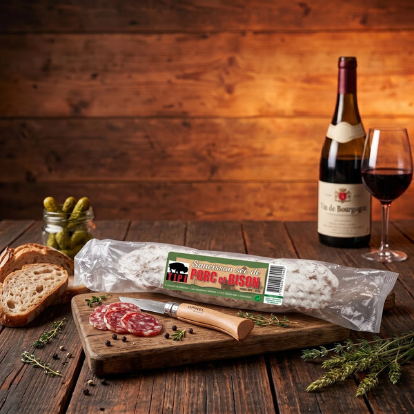 Saucisson sec de porc et de bison 200 g – TIPI