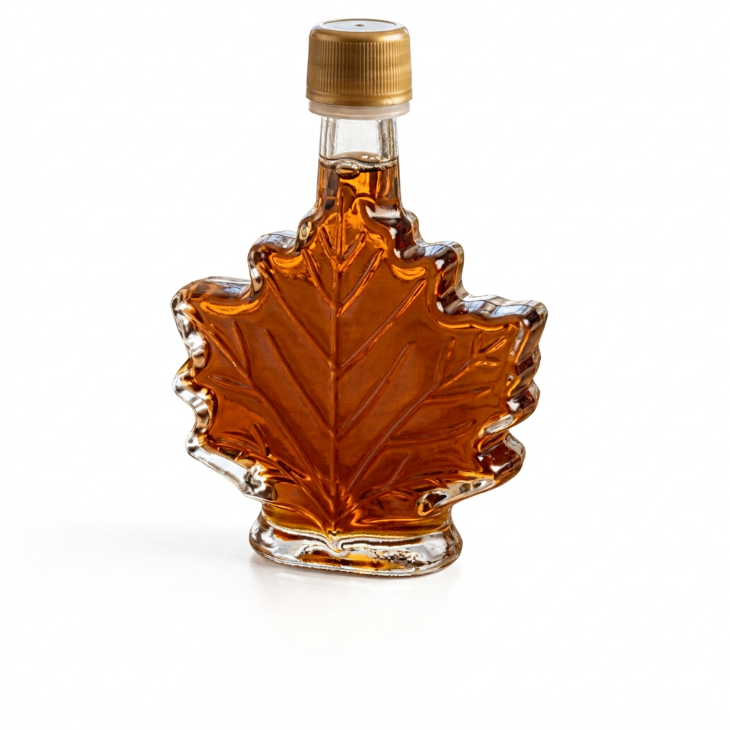 Sirop d'érable doré goût délicat – Bouteille feuille d'érable – 100 mL - Jasmino
